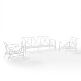 Kaplan 3Pc Outdoor Sofa Set Navy/White