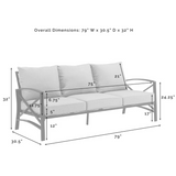 Kaplan 3Pc Outdoor Sofa Set Gray/White
