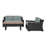 Beaufort 3Pc Outdoor Wicker Conversation Set Mist/Brown - Loveseat, Chair , Coffee Table