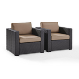 Biscayne 2Pc Outdoor Wicker Chair Set Mocha/Brown - 2 Chairs
