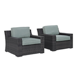 Beaufort 2Pc Outdoor Wicker Chair Set Mist/Brown - 2 Chairs