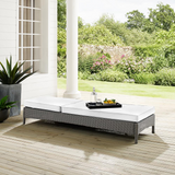 Bradenton Outdoor Wicker Chaise Lounge - Sunbrella White/Gray