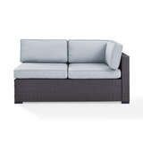 Biscayne Outdoor Wicker Sectional Loveseat Mist/Brown