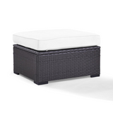 Biscayne Outdoor Wicker Ottoman White/Brown