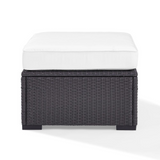 Biscayne Outdoor Wicker Ottoman White/Brown