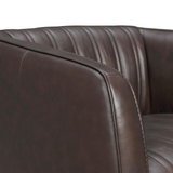Aries Leather Swivel Barrel Chair, Espresso