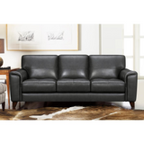 Bergen 87" Leather Square Arm Sofa, Pewter