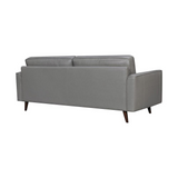 Daeson 86" Mid-Century Modern Leather Square Arm Sofa, Grey Dark