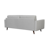 Daeson 86" Mid-Century Modern Leather Square Arm Sofa, Dove Grey