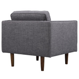 Armen Living Element Mid-Century Modern Chair in Dark Gray Linen and Walnut Legs