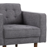 Armen Living Element Mid-Century Modern Chair in Dark Gray Linen and Walnut Legs