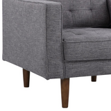 Armen Living Element Mid-Century Modern Chair in Dark Gray Linen and Walnut Legs