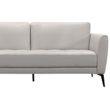Hope Contemporary Sofa in Genuine Dove Grey Leather with Black Metal Legs