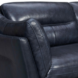 Franz 87" Modern Leather Sofa, Blue Midnight