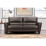 Kester 81" Square Arm Leather Sofa, Espresso