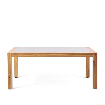 Sienna Outdoor Coffee Table with Teak Finish and Concrete Top