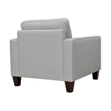 Wesley Leather Power Reclining Tuxedo Arm Accent Chair, Dove Grey
