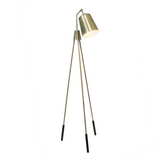 Lalia Home Industrial 1 Light Tripod Floor Lamp with Interior White Spotlight, Antique Brass