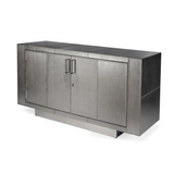Francois Silver Leather 70.5" Buffet Sideboard, Silver