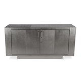 Francois Silver Leather 70.5" Buffet Sideboard, Silver