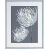 Lorell White Flower Design Framed Abstract Art - 27.50" x 35.50" Frame Size - 1 Each - Gray, White