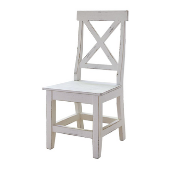 Brixton Wooden Side Chair Set in White