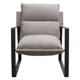 Miller Sling Accent Chair in Grey Fabric w/ Black Powder Coated Metal Frame