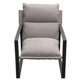 Miller Sling Accent Chair in Grey Fabric w/ Black Powder Coated Metal Frame