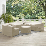 Catalina 4Pc Furniture Cover Set Tan - 3 Round Sectional Sofas And Coffee Table