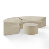Catalina 3Pc Furniture Cover Set Tan - 2 Round Sectional Sofas And Coffee Table