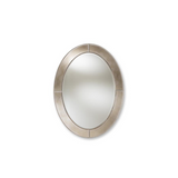 Branca Modern and Contemporary Antique Silver Finished Oval Accent Wall Mirror