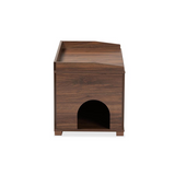 Baxton Studio Mariam Modern and Contemporary Walnut Brown Finished Wood Cat Litter Box Cover House