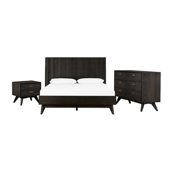 Baly 4 Piece Acacia Queen Loft Bedroom Set with Dresser and Nightstands