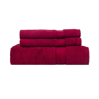 Zero Twist Burgundy 3 Piece 100% Cotton Towel Set