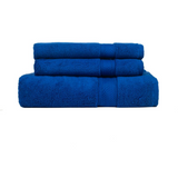 Zero Twist Cobalt Blue 3 Piece 100% Cotton Towel Set