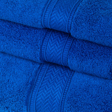 Zero Twist Cobalt Blue 3 Piece 100% Cotton Towel Set