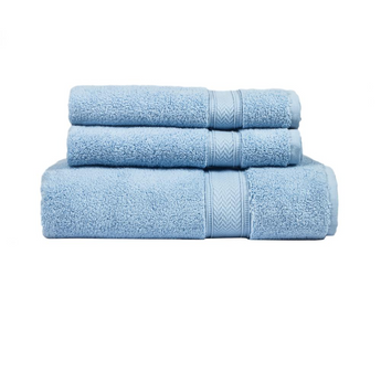 Zero Twist Light Blue 3 Piece 100% Cotton Towel Set