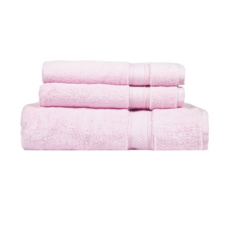 Zero Twist Pink 3 Piece 100% Cotton Towel Set