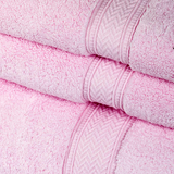 Zero Twist Pink 3 Piece 100% Cotton Towel Set