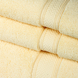 Zero Twist Light Yellow 3 Piece 100% Cotton Towel Set