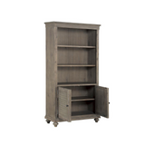 Karren 73.5 in. Driftwood Light Brown Wood 3 Shelves Standard Bookcase with Storage Cabinet