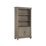 Karren 73.5 in. Driftwood Light Brown Wood 3 Shelves Standard Bookcase with Storage Cabinet