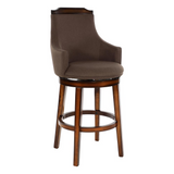 Toulon 45 in. Burnished Oak Full Back Wood Frame Swivel Pub Height Bar Stool with Fabric Seat (Set of 2)