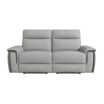 Verkin 80 in. W Pillow Top Arm Fabric Straight Power Double Reclining Loveseat with Power Headrests in 2-tone Light Gray