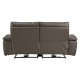 Verkin 80 in. W Pillow Top Arm Leather Straight Power Double Reclining Loveseat with Power Headrests in Dark Brown
