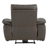 Verkin Dark Brown Leather Upholstery Power Reclining Chair with Power Headrest