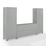 Tara 3Pc Sideboard And Pantry Set Distressed Gray - Sideboard & 2 Pantries