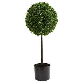 2.5ft. Boxwood Ball Artificial Topiary Tree UV Resistant (Indoor/Outdoor)