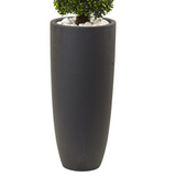 50in. Boxwood Topiary with Gray Cylindrical Planter UV Resistant (Indoor/Outdoor)