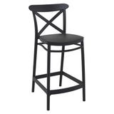 Cross Counter Stool Black, Set of 2